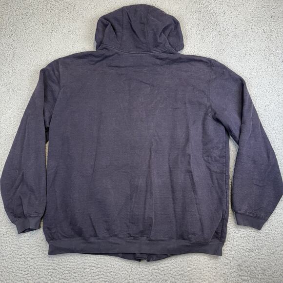 Vintage Carhartt Heavyweight Full Zip Hooded Sweatshirt Blue 102974 - 2XL Tall - Picture 11 of 13